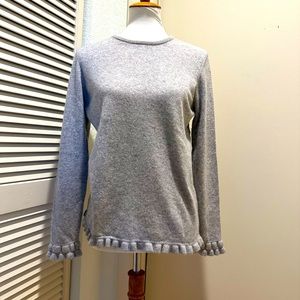 COPY - J McLaughlin Cashmere Crewneck Sweater with sleeve detail.
